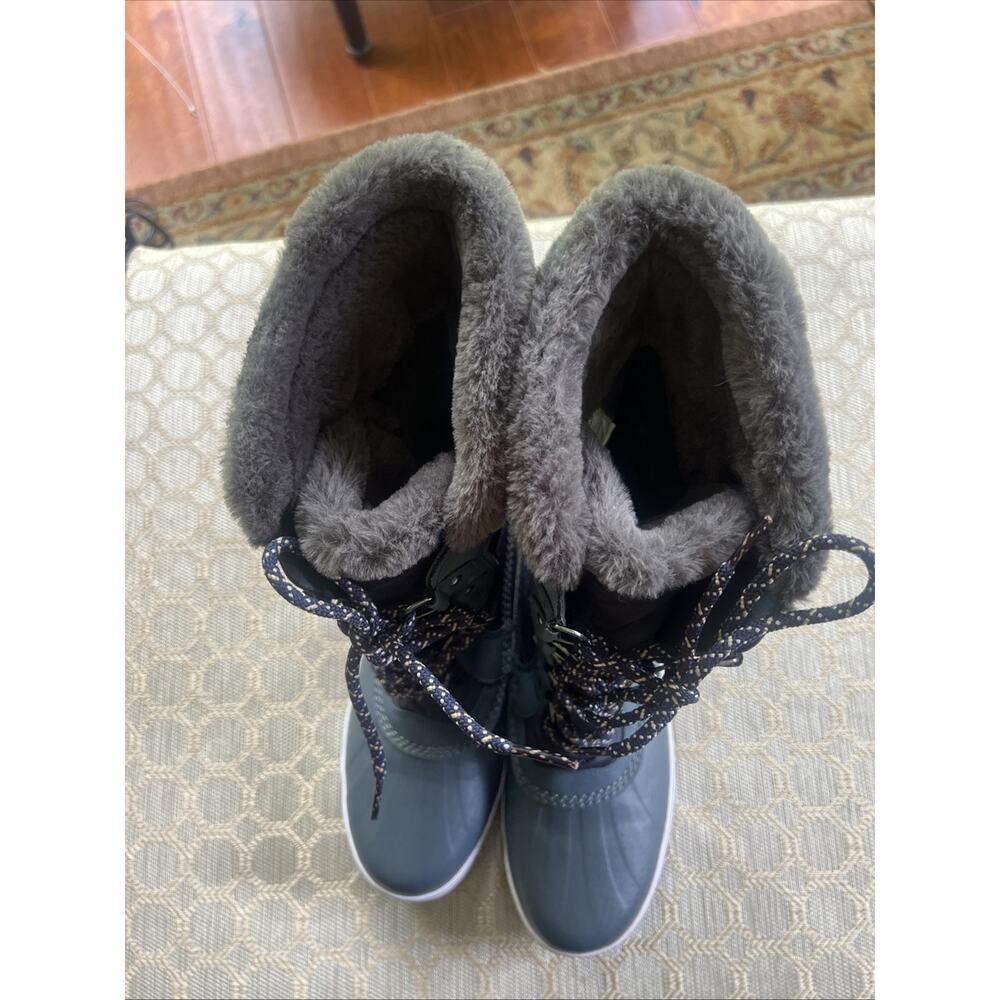 JBU by Jambu Chilly Navy Blue Water Resistant Faux Fur Winter Duck Boots 10M - Picture 8 of 11